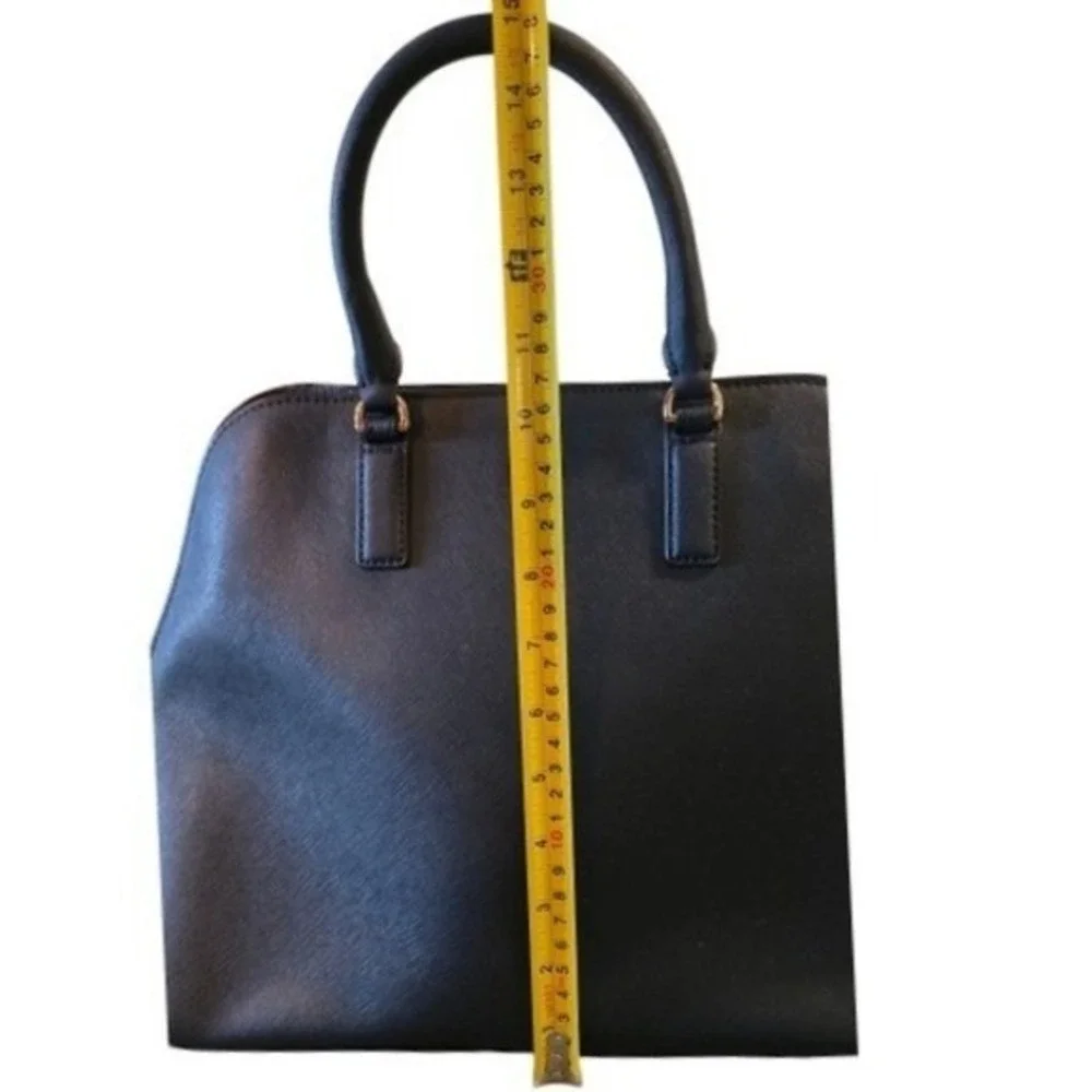 Tory Burch Navy Blue Structured Satchel Handbag Saffiano Leather Large‎ Tote